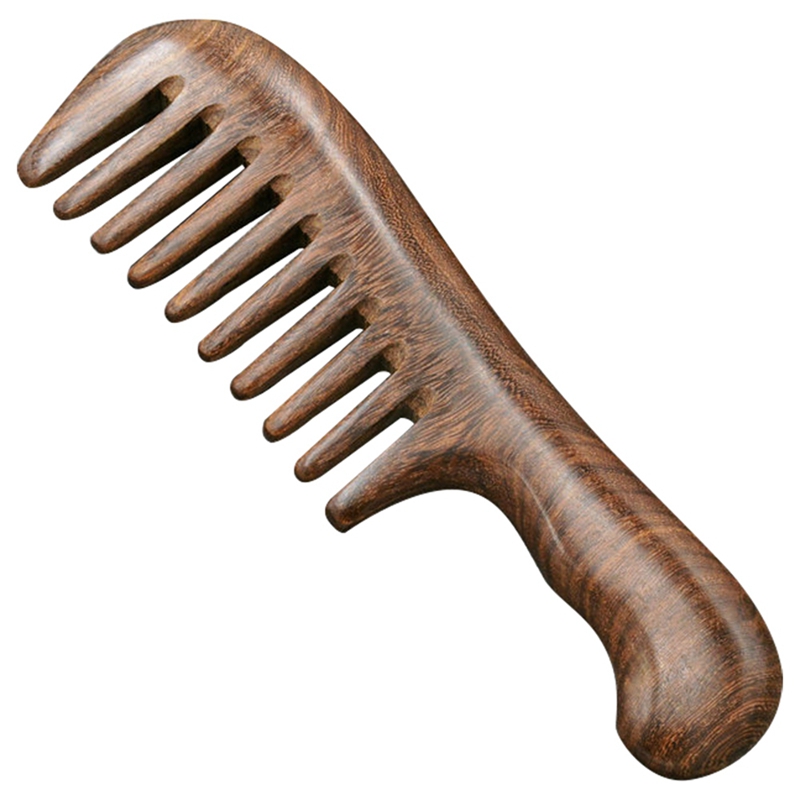 Sandalwood Wide Tooth Comb Curly Hair Portable Coarse Tooth Wooden Comb Hair Massage Tool